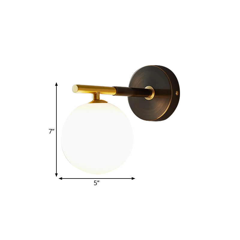 BowLift | Brass Global LED Wall Lamp Light Mid Century 1/2 Bulbs White Glass Wall Light Fixture
