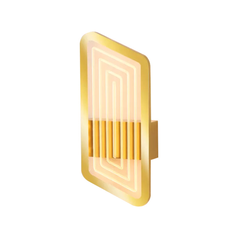 BowLift | Black/Gold Rectangular Wall Light Fixture Nordic Metal Wall Lamp Lighting in Warm/White Light, 12.5"/19.5" Wide