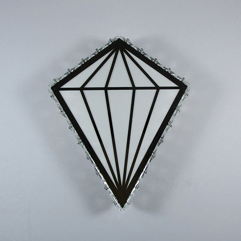 BowLift | White LED Diamond Wall Light Simplicity Acrylic Wall Lamp with Crystal Decor in Warm/White Light