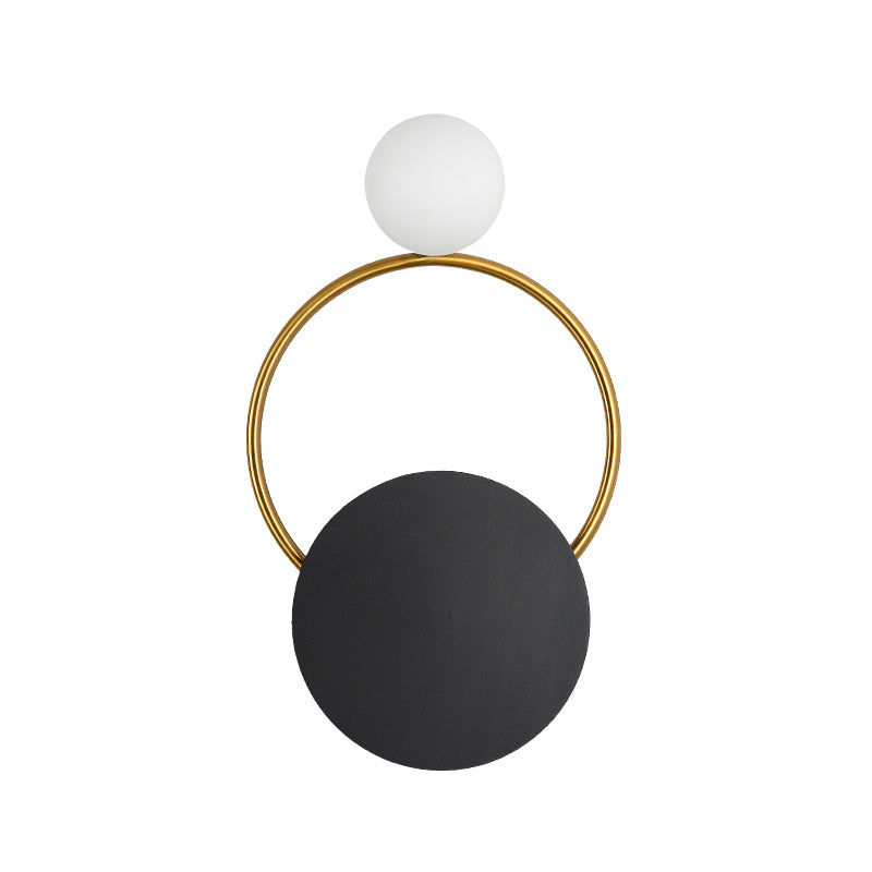 BowLift | Black rounded wall light fixture Modernism LED metal wall-mounted lighting in white/yellow light