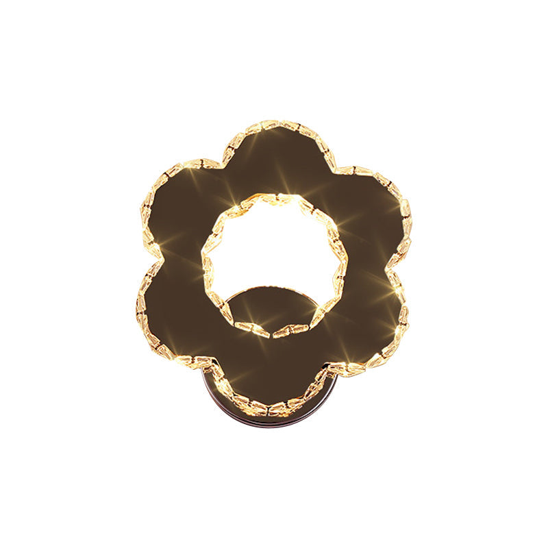 BowLift | Hand-cut Crystal Flower/Star Wall Light Modernism LED Wall-mounted Lighting in Chrome, Warm/White Light