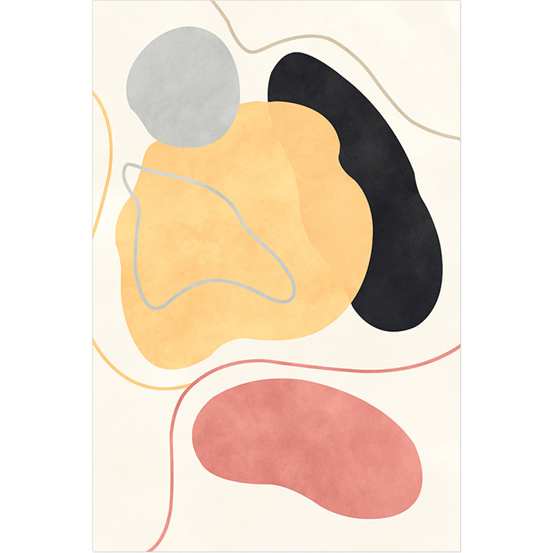 BowLift | Beige Abstract Carpet Polyester Modern Carpet Nonslip Background Pet-Friendly Area Rug for Living Room