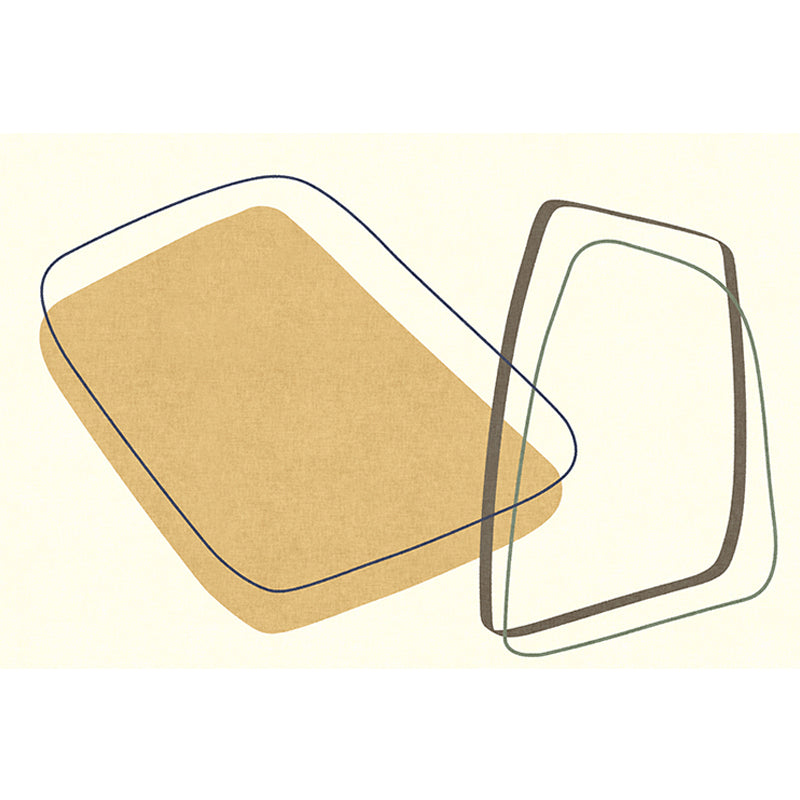 BowLift | Unique Casual Carpet Beige Color Block Carpet Washable Pet-Friendly Non-Slip Rug for the Living Room