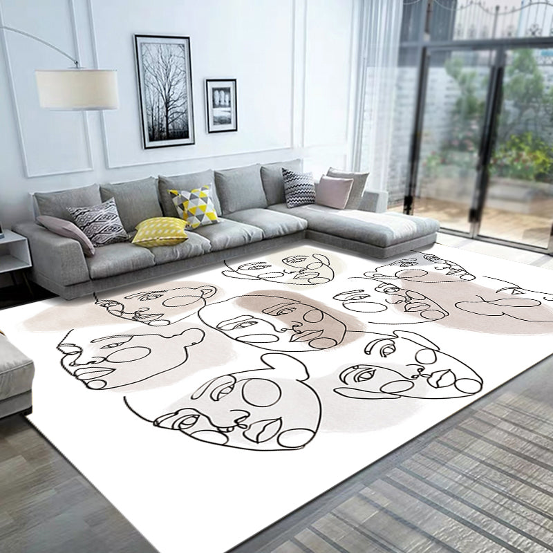 BowLift | Stylish Multicolor Contemporary Area Rug Polyester Figurative Pattern Rug Non-Slip Back Animal-Friendly Area Rug for Living Room