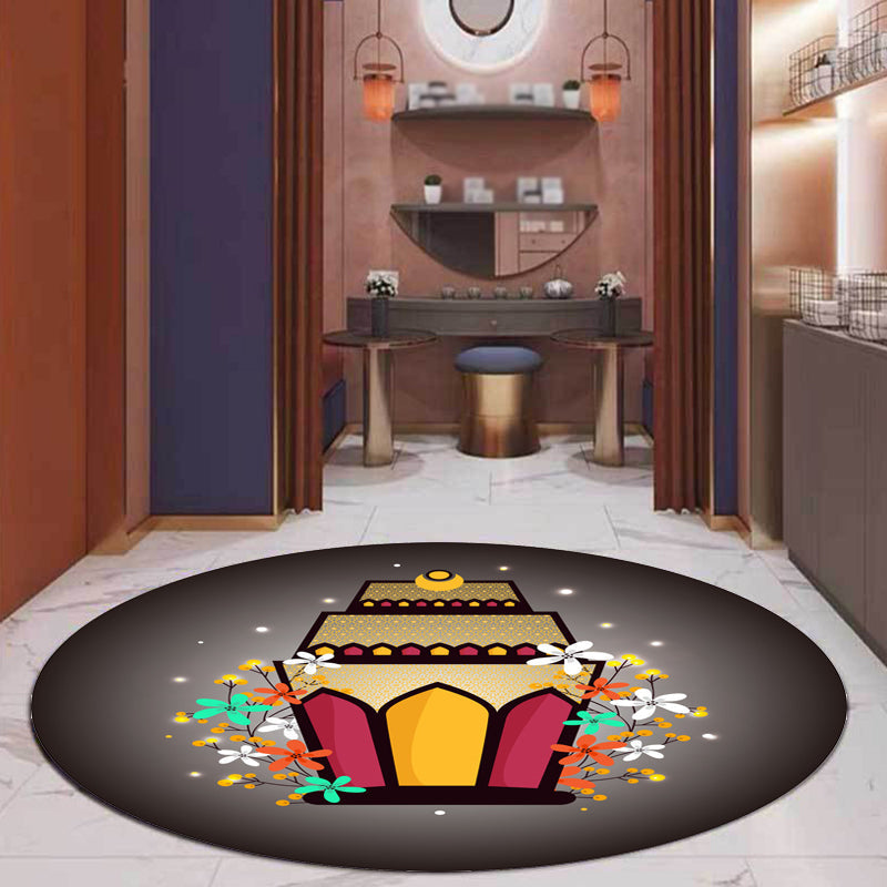 BowLift | Unique Flower Pattern Carpet Pink and Orange Child's Carpet Polyester Pet Friendly Washable Non-Slip Back Carpet for the Children's Room