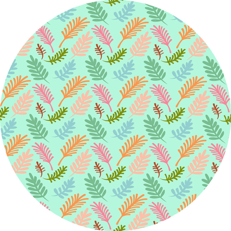BowLift | Unique Leaf Pattern Rug Green Children's Rug Polyester Washable Pet Friendly Non-Slip Carpet for Children's Room