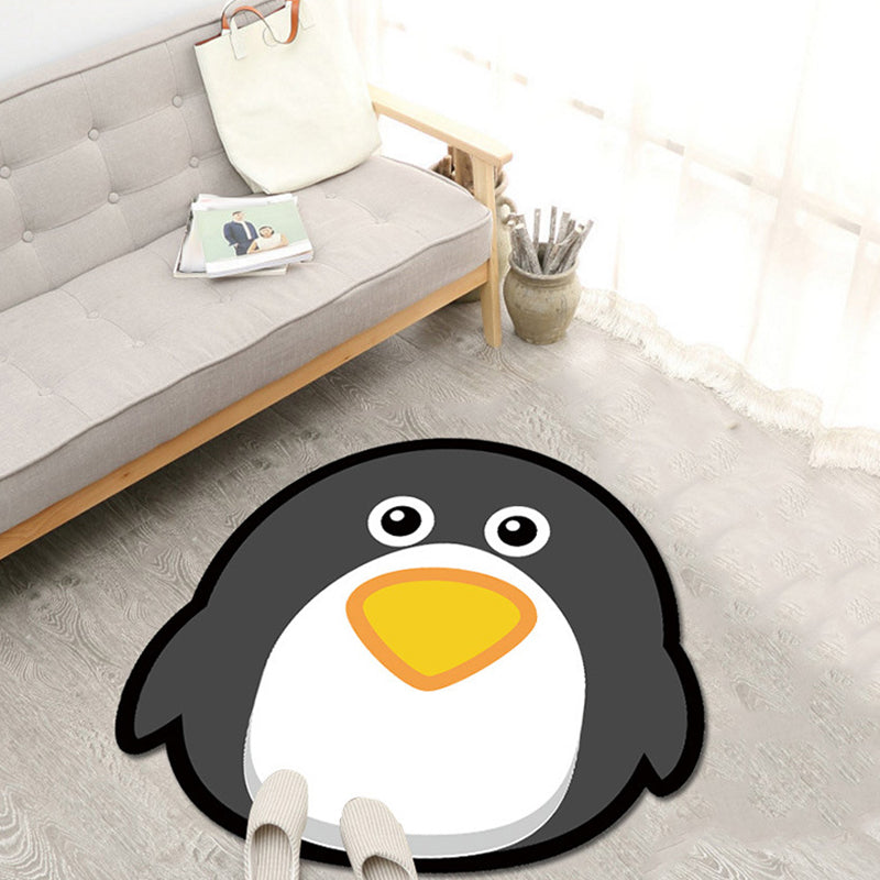 BowLift | Unique Cartoon Animal Pattern Rug Green and Pink Children's Rug Polyester Pet Friendly Washable Non-Slip Back Rug for the Children's Room
