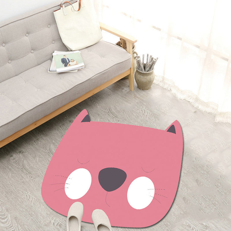 BowLift | Unique Cartoon Animal Pattern Rug Green and Pink Children's Rug Polyester Pet Friendly Washable Non-Slip Back Rug for the Children's Room
