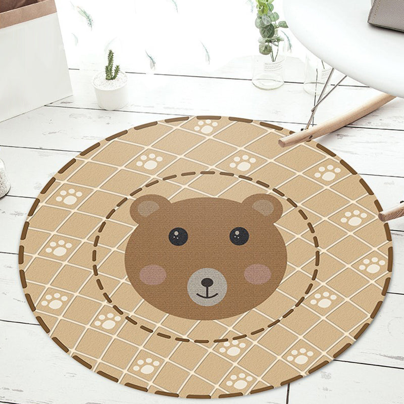 BowLift | Black and Green Children's Carpet Polyester Cartoon Animal and Flower Pattern Rug Pet Friendly Washable Non-Slip Backing Rug for Decoration