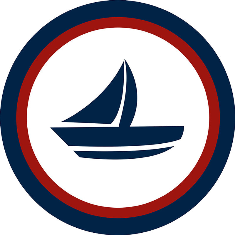 BowLift | Unique navigation pattern rug with ship and anchor Blue and White children's rug Polyester Washable Pet-friendly Non-slip rug for children's room