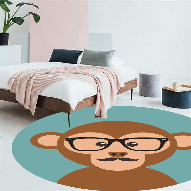 BowLift | Unusual cartoon animal pattern rug ginger and orange and children's rug polyester washable pet friendly non-slip rug for the children's room