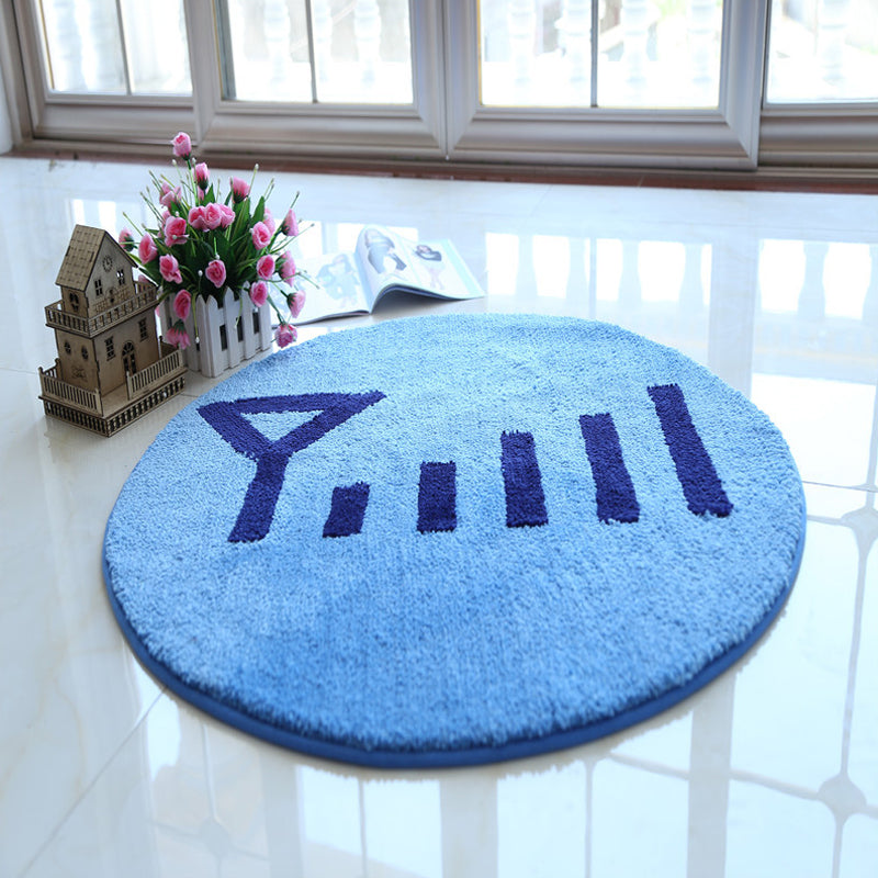BowLift | Blue and Red Children's Carpet Polyester Home and Battery Pattern Carpet Pet Friendly Washable Non-Slip Back Carpet for Decoration
