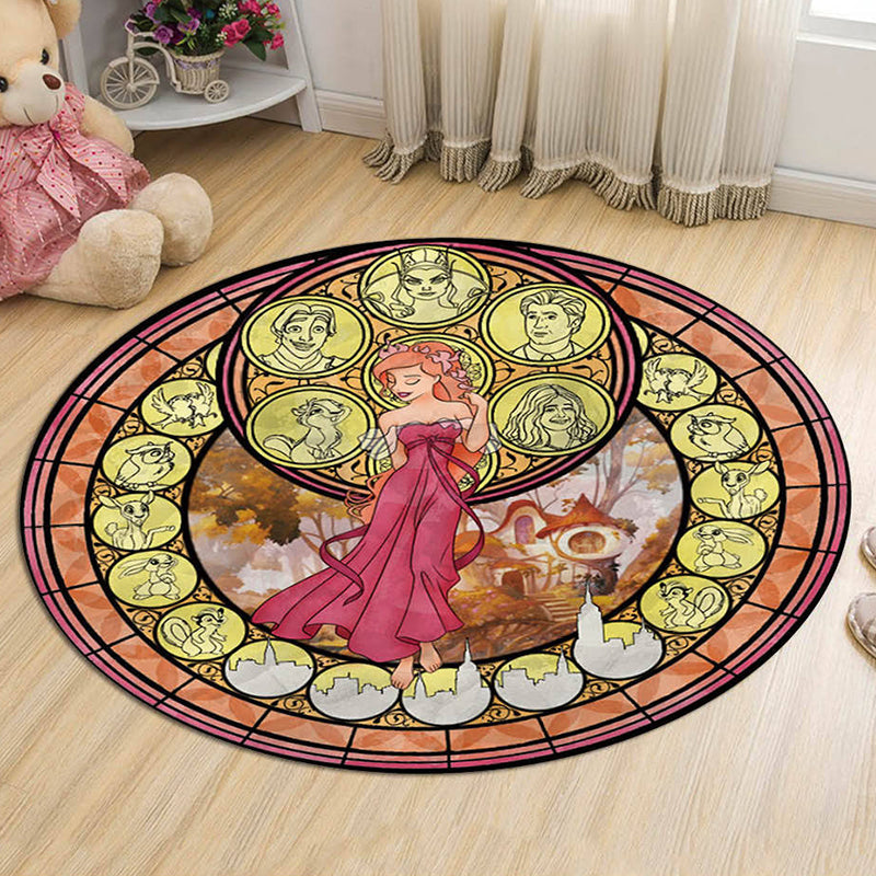 BowLift | Unique Cartoon Character Pattern Rug Multicolor Kids Rug Polyester Animal Friendly Washable Area Rug for Kids Room