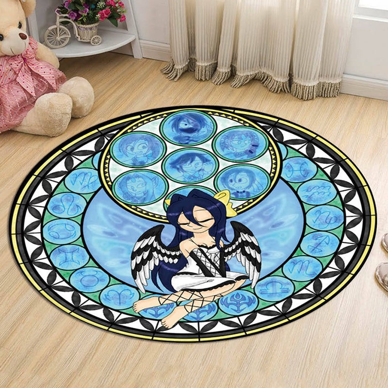BowLift | Unique Cartoon Character Pattern Rug Multicolor Kids Rug Polyester Animal Friendly Washable Area Rug for Kids Room