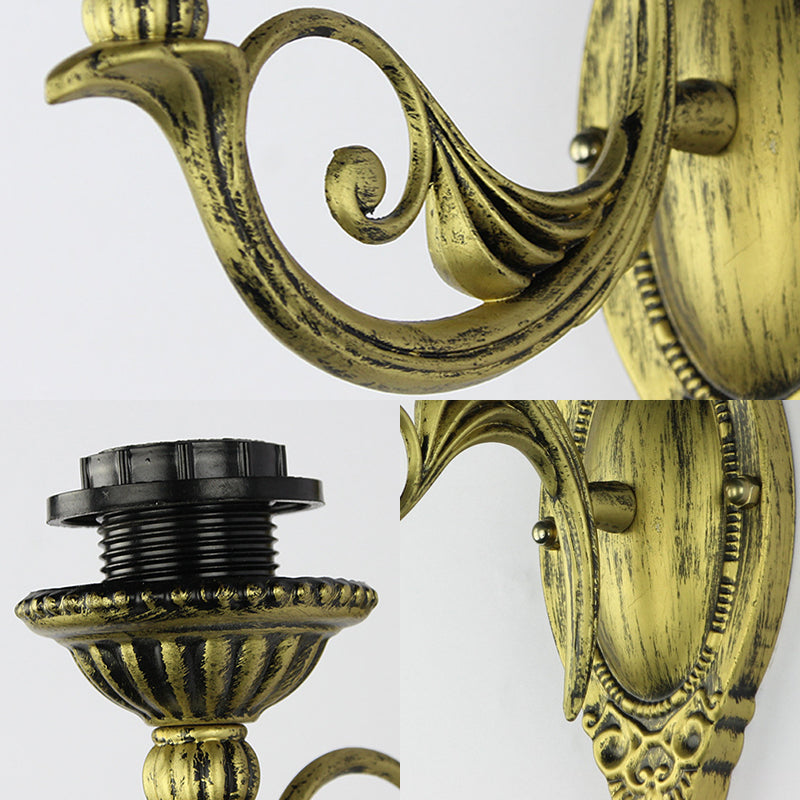 BowLift | Wall-mounted light with shade Tiffany style 1 light wall lighting in antique brass