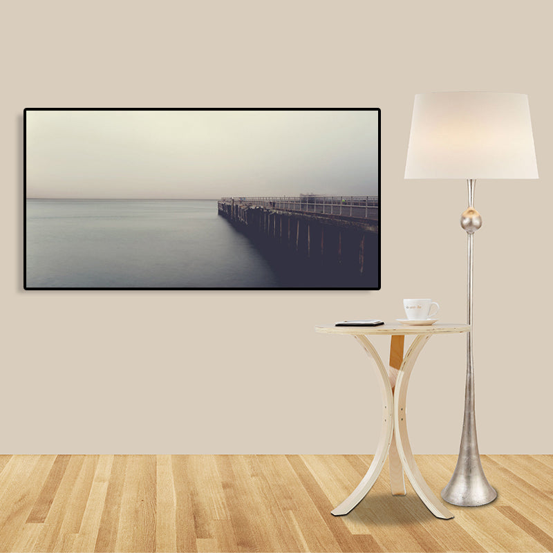 BowLift | Light Color Sea View Painting Texture Wall Decoration Print for Guest Accommodations, Multiple Sizes