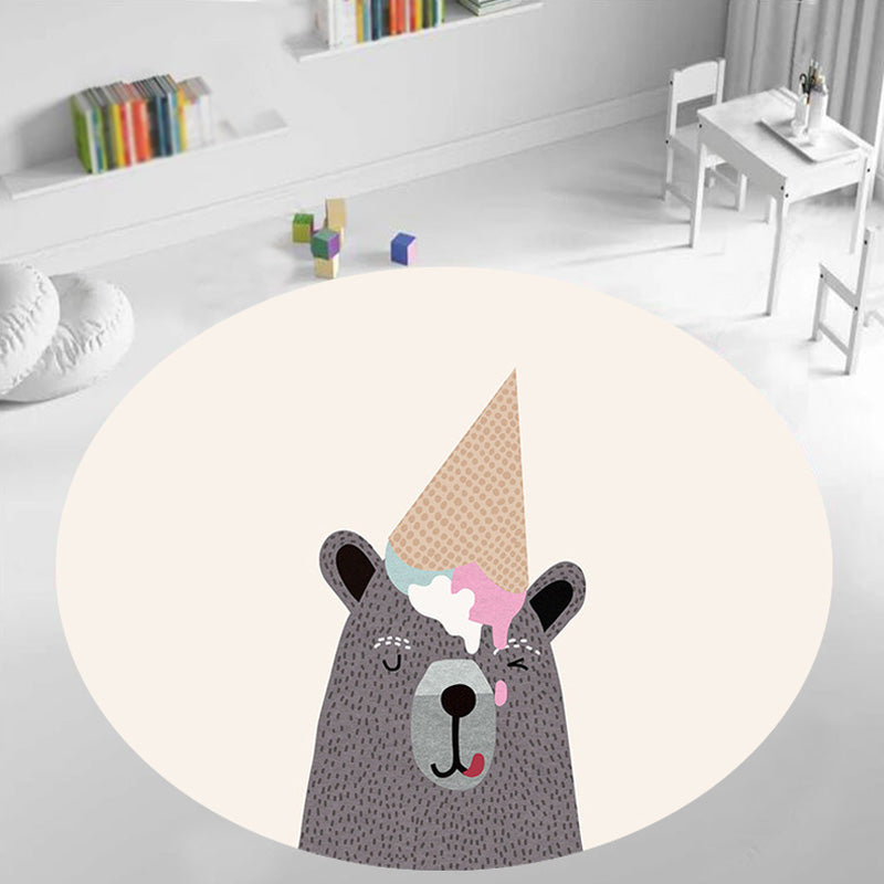BowLift | Unique Multicolor Kids Rug Polyester Animal Pattern Rug Washable Pet-Friendly Non-Slip Carpet for the Children's Room