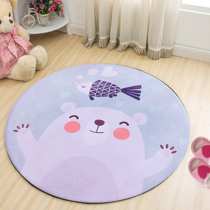 BowLift | Unique Multicolor Kids Rug Polyester Animal Pattern Rug Washable Pet-Friendly Non-Slip Carpet for the Children's Room