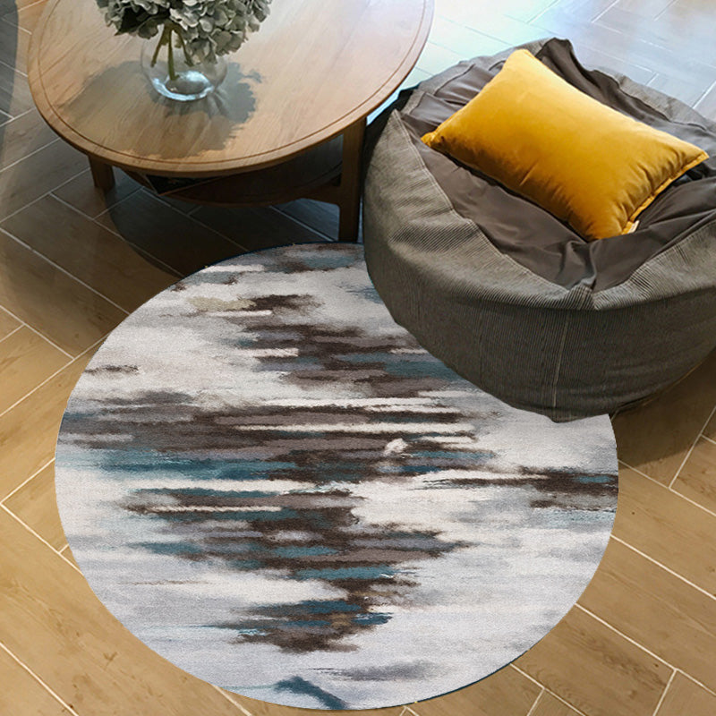 BowLift | Funky Contemporary Rug Multicolored Watercolor and Swirl Stripe Pattern Rug Pet Friendly Non-Slip Washable Rug for the Home Office