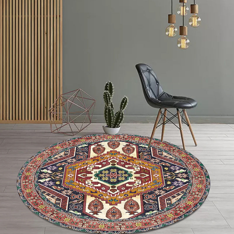 BowLift | Unique Tribal Diamond Pattern Rug Multicolored Moroccan Rug Polyester Pet-Friendly Non-Slip Back Washing Machine Safe Rug for the Living Room