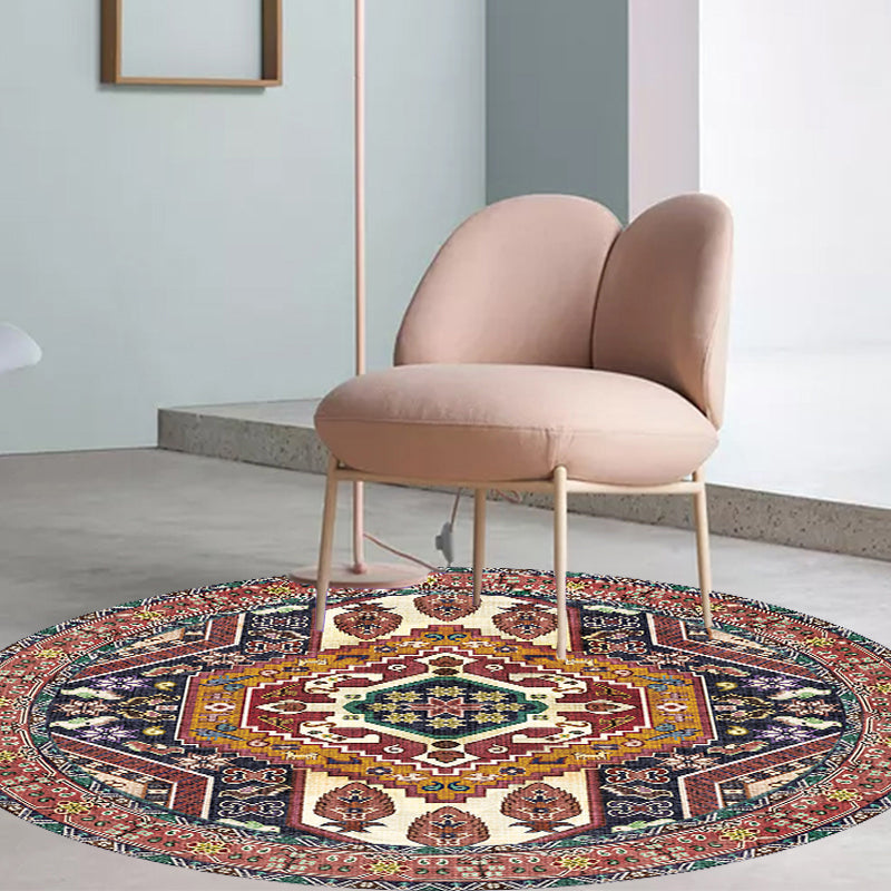 BowLift | Unique Tribal Diamond Pattern Rug Multicolored Moroccan Rug Polyester Pet-Friendly Non-Slip Back Washing Machine Safe Rug for the Living Room
