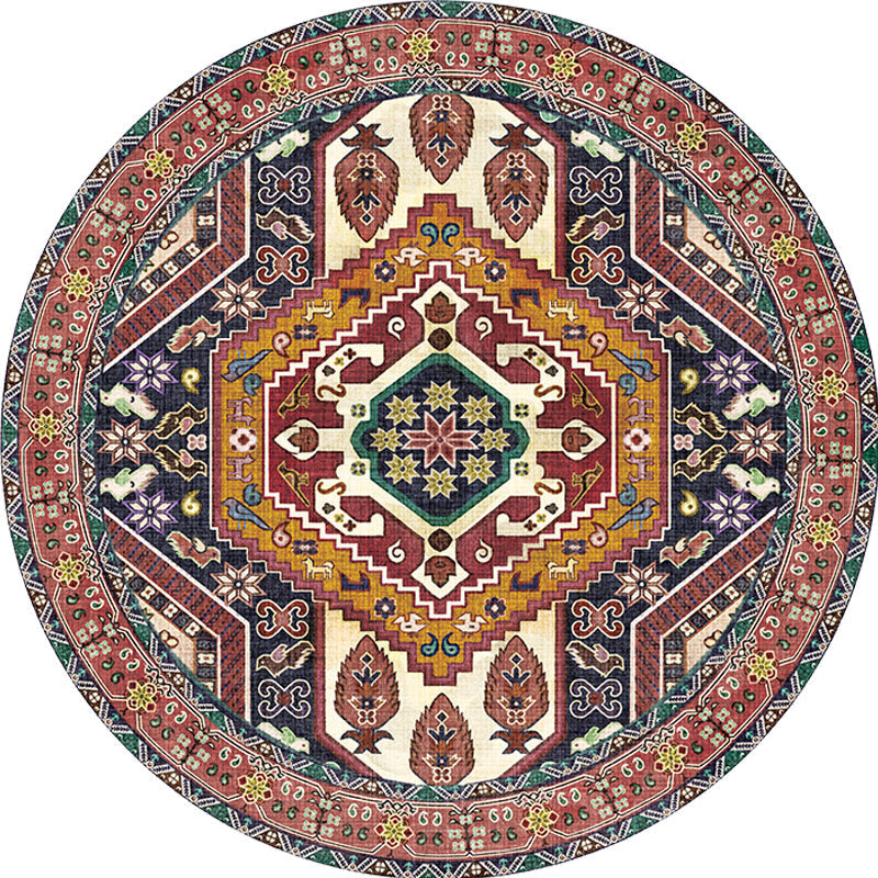 BowLift | Unique Tribal Diamond Pattern Rug Multicolored Moroccan Rug Polyester Pet-Friendly Non-Slip Back Washing Machine Safe Rug for the Living Room
