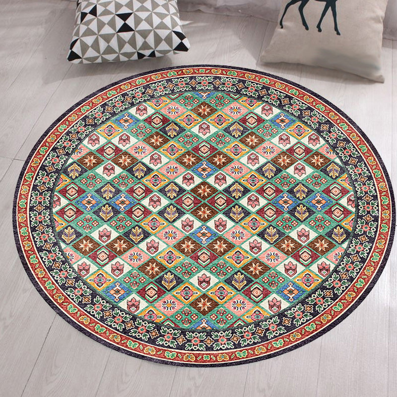 BowLift | Unique Tribal Diamond Pattern Rug Multicolored Moroccan Rug Polyester Pet-Friendly Non-Slip Back Washing Machine Safe Rug for the Living Room