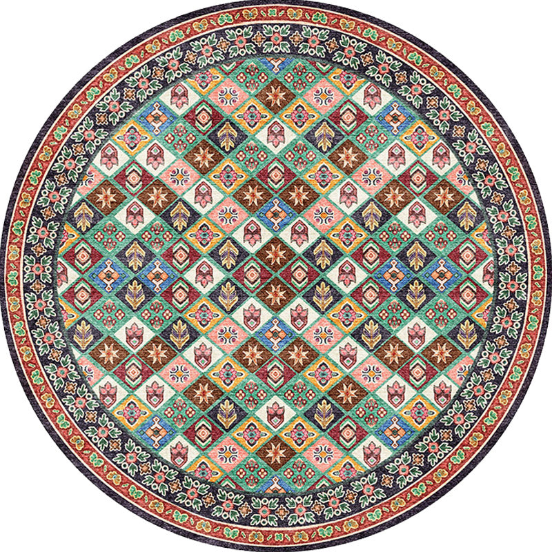 BowLift | Unique Tribal Diamond Pattern Rug Multicolored Moroccan Rug Polyester Pet-Friendly Non-Slip Back Washing Machine Safe Rug for the Living Room