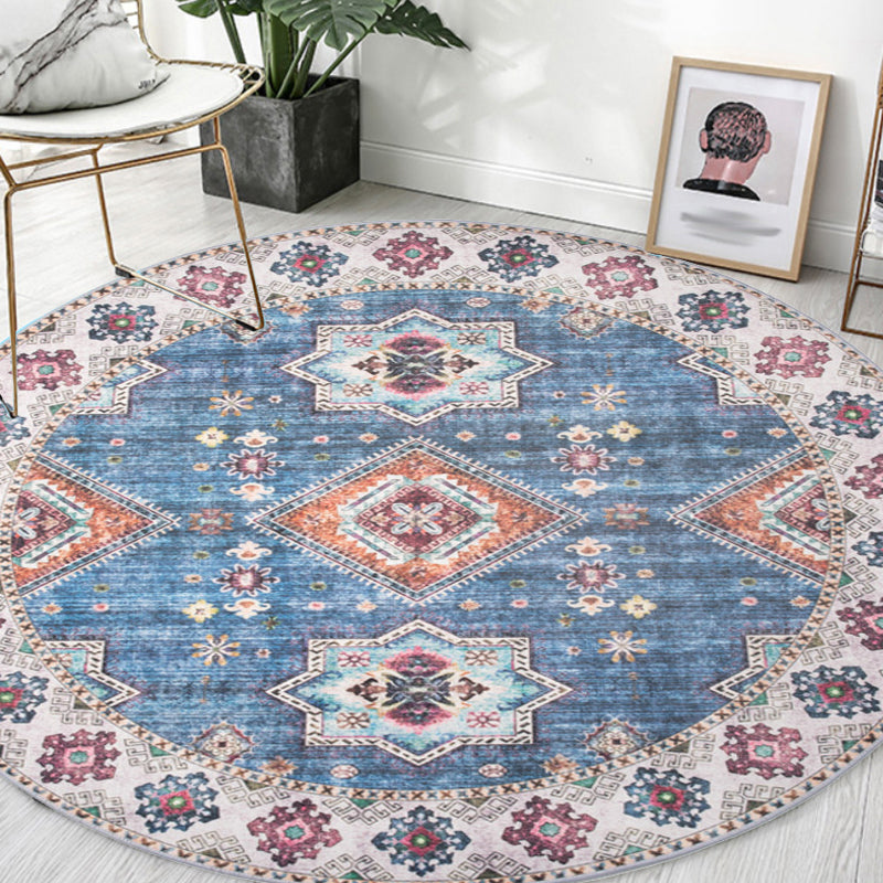 BowLift | Unique Tribal Diamond Pattern Rug Multicolored Moroccan Rug Polyester Pet-Friendly Non-Slip Back Washing Machine Safe Rug for the Living Room