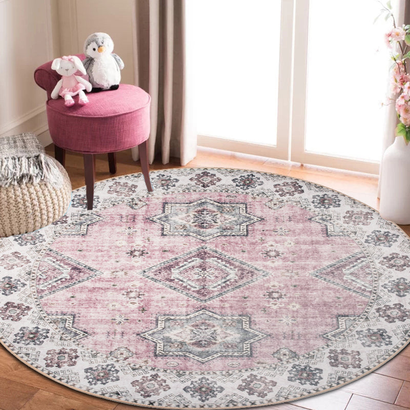 BowLift | Unique Tribal Diamond Pattern Rug Multicolored Moroccan Rug Polyester Pet-Friendly Non-Slip Back Washing Machine Safe Rug for the Living Room