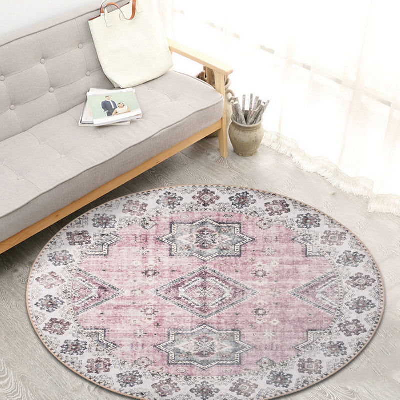 BowLift | Unique Tribal Diamond Pattern Rug Multicolored Moroccan Rug Polyester Pet-Friendly Non-Slip Back Washing Machine Safe Rug for the Living Room