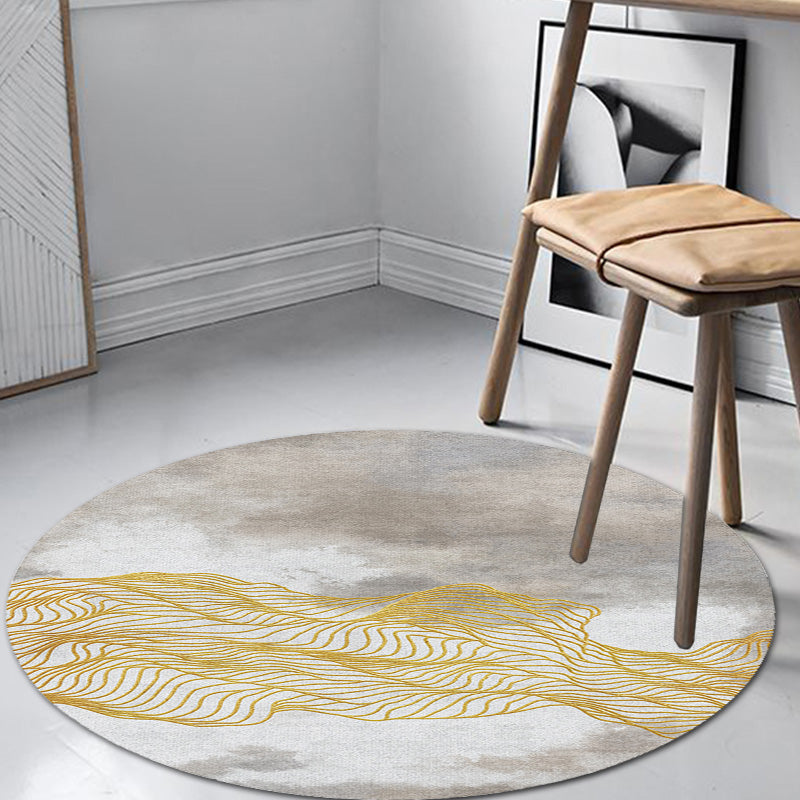 BowLift | Contemporary watercolour patterned rug with twist stripes Multi-colour polyester rug Non-slip backing Washable Pet-friendly rug for bedroom