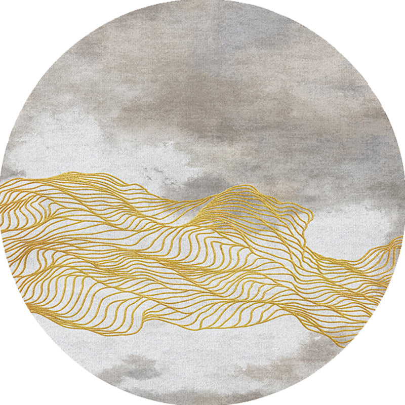 BowLift | Contemporary watercolour patterned rug with twist stripes Multi-colour polyester rug Non-slip backing Washable Pet-friendly rug for bedroom