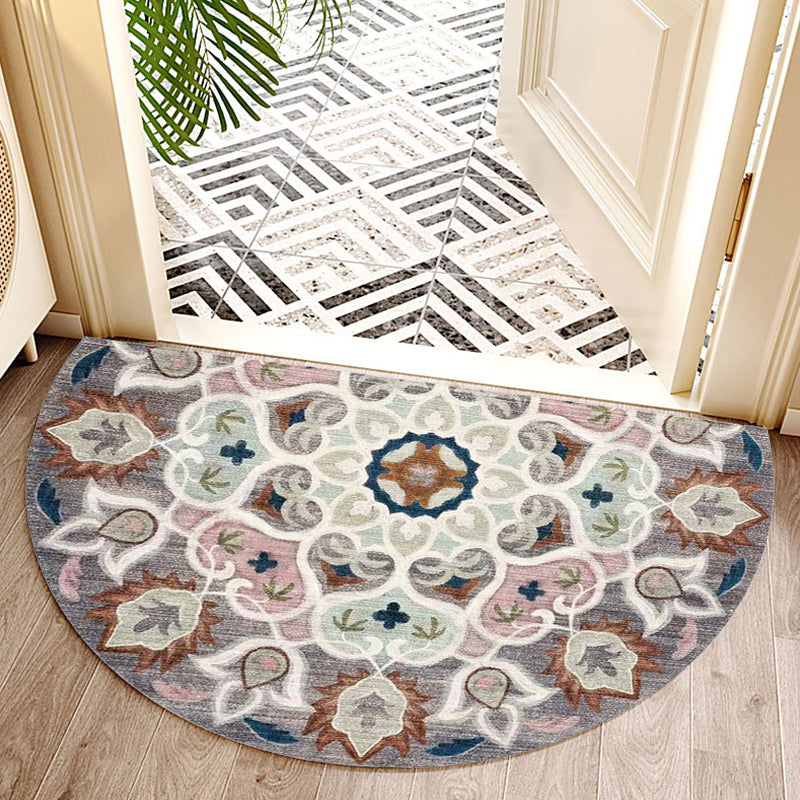 BowLift | Bohemian Floral Pattern Rug Multicolor Polyester Rug Machine Washable Non-Slip Back Rug for Living Room
