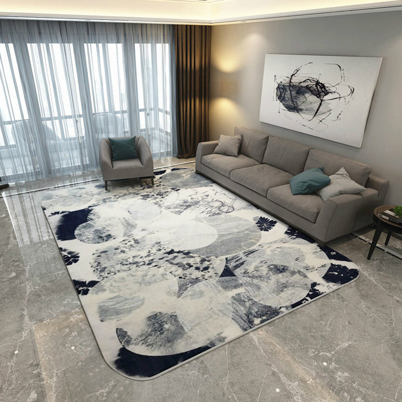 BowLift | Shabby Chic Watercolor Pattern Rug Multicolor Polyester Rug Washable Pet Friendly Non-Slip Area Rug for Study