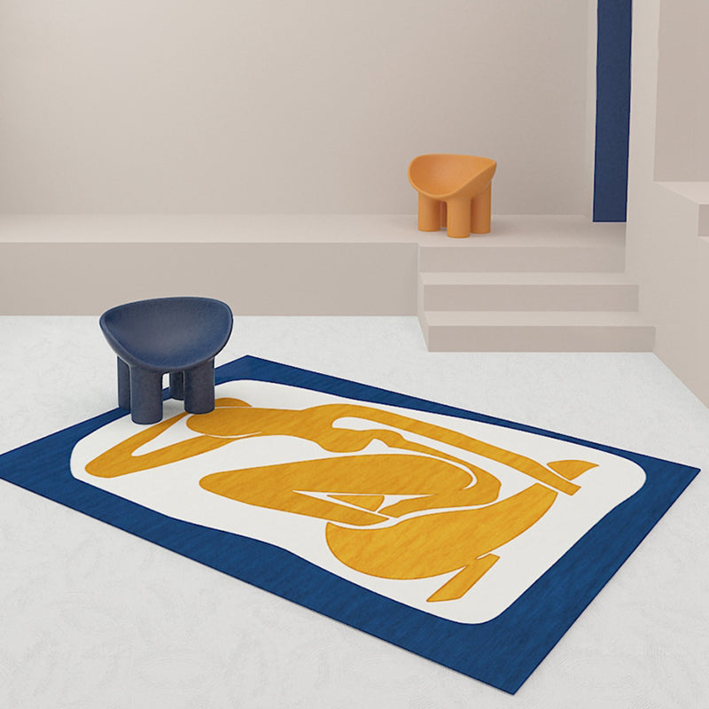 BowLift | Unique Brown Modernist Carpet Polyester Abstract Carpet Washable Pet-Friendly Non-Slip Rug for Living Room