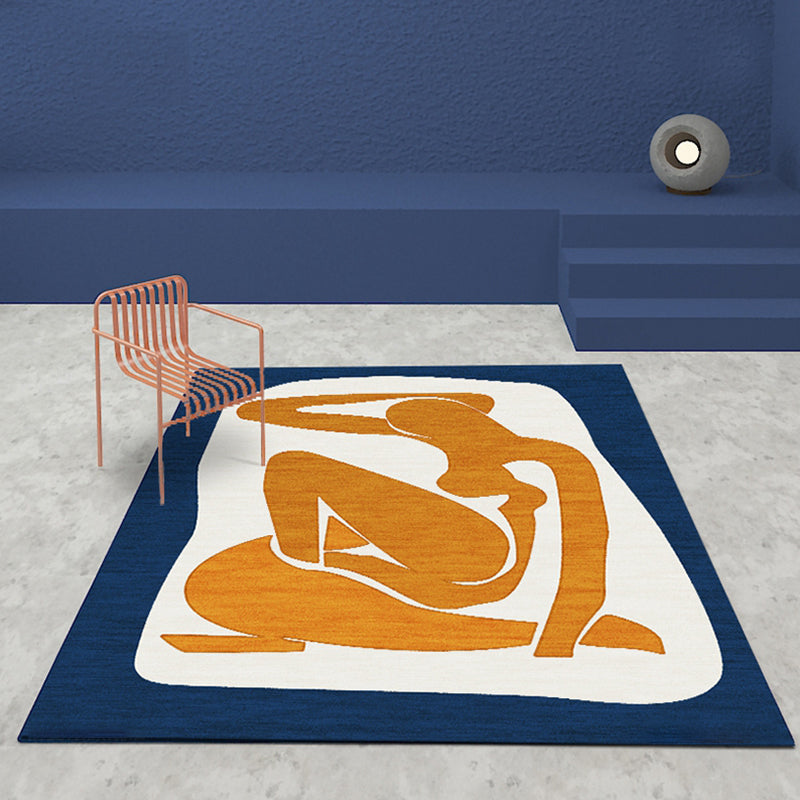 BowLift | Unique Brown Modernist Carpet Polyester Abstract Carpet Washable Pet-Friendly Non-Slip Rug for Living Room