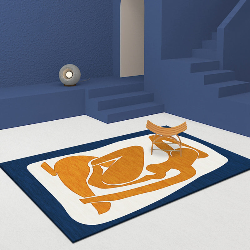 BowLift | Unique Brown Modernist Carpet Polyester Abstract Carpet Washable Pet-Friendly Non-Slip Rug for Living Room