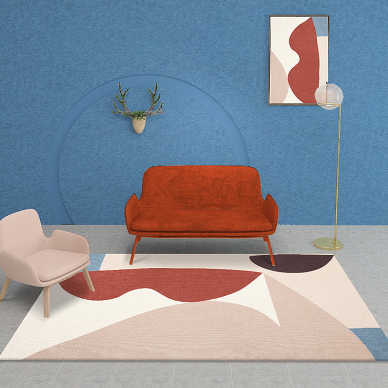 BowLift | Unique Multicolor Modernist Carpet Polyester Color Block Carpet Washable Pet Friendly Non-Slip Rug for Living Room