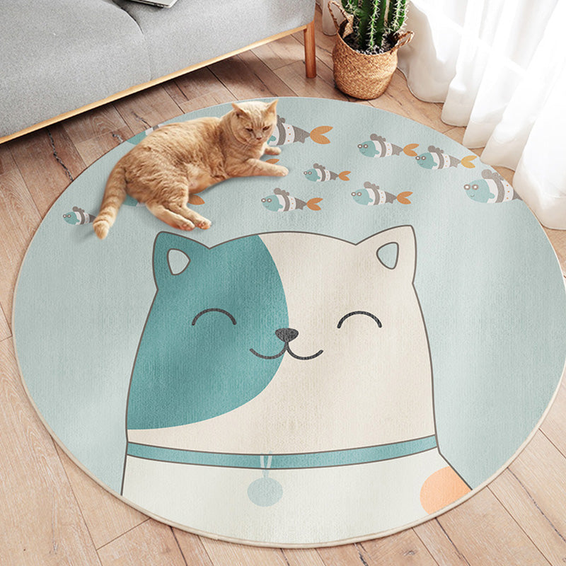 BowLift | Unique Multicolor Kids Rug Polyester Animal Pattern Rug Washable Pet-Friendly Non-Slip Carpet for the Children's Room