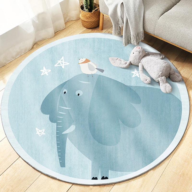 BowLift | Unique Multicolor Kids Rug Polyester Animal Pattern Rug Washable Pet-Friendly Non-Slip Carpet for the Children's Room