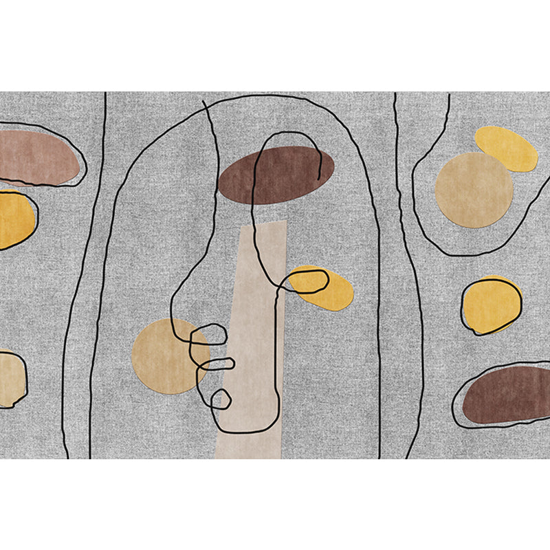 BowLift | Green and Beige Abstract Carpet Polyester Modern Carpet Washable Non-Slip Pet-Friendly Area Rug for Living Room