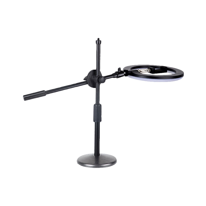 BowLift | Round Shaped Iron Vanity Lighting Minimalist Black Finish LED Fill Light with Phone Holder Design