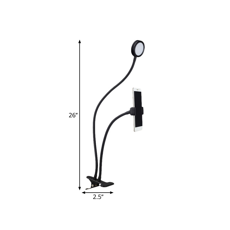 BowLift | Round Fill Flush Lamp Contemporary Metal Black/White LED Flexible Sink Lighting with Clip Base