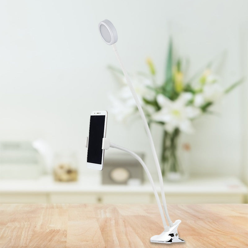 BowLift | Round Fill Flush Lamp Contemporary Metal Black/White LED Flexible Sink Lighting with Clip Base
