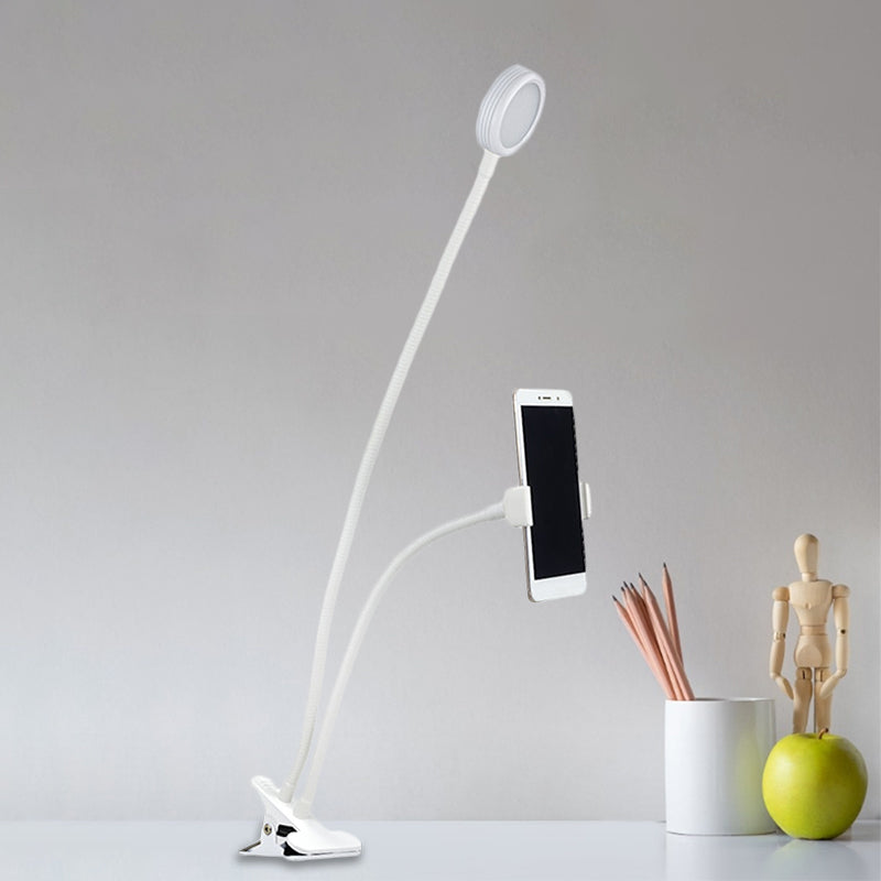 BowLift | Round Fill Flush Lamp Contemporary Metal Black/White LED Flexible Sink Lighting with Clip Base