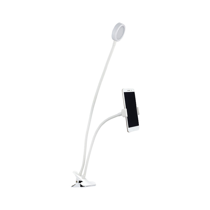BowLift | Round Fill Flush Lamp Contemporary Metal Black/White LED Flexible Sink Lighting with Clip Base