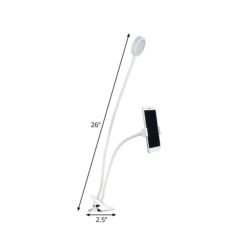 BowLift | Round Fill Flush Lamp Contemporary Metal Black/White LED Flexible Sink Lighting with Clip Base