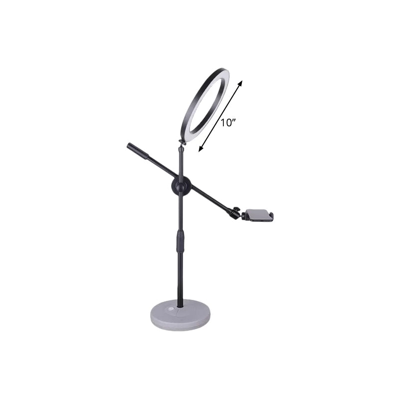 BowLift | Round Metal Vanity Light contemporary adjustable LED black recessed lamp, 8"/10" B