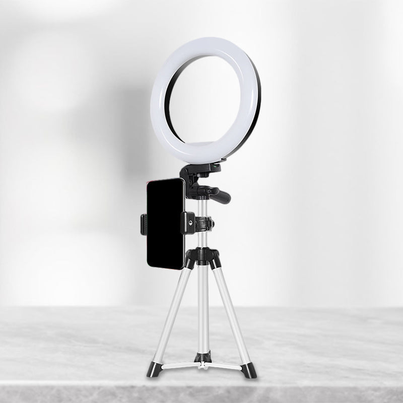 BowLift | Circle Metallic Vanity Lighting Modern Style Black USB LED Fill Flash Light with Tripod Design